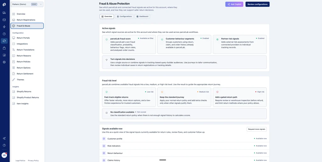 parcelLab helps maximize sales and entice repeat purchases during and after holiday season with fraud protection and post-purchase marketing