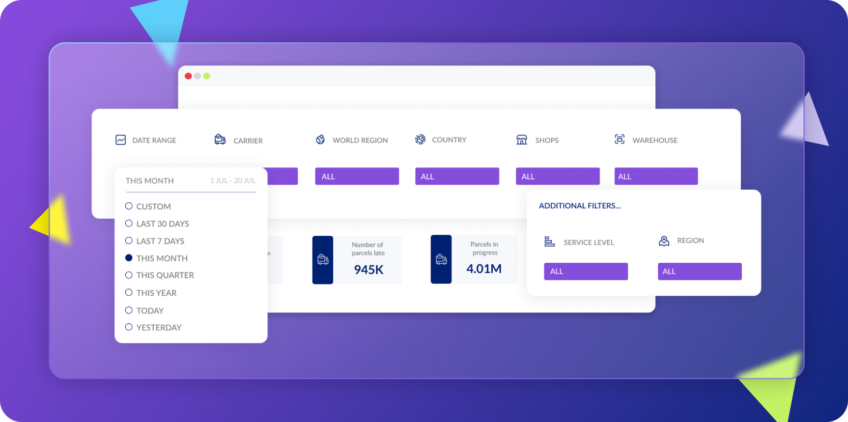New Filters in parcelLab Portal