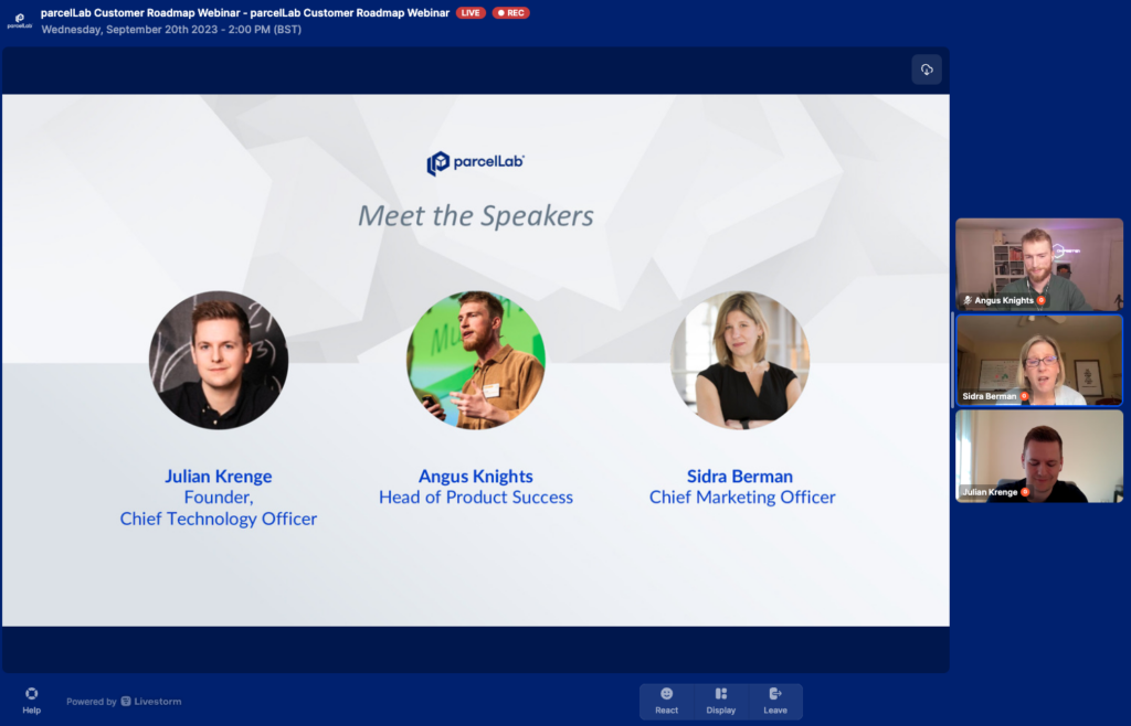 Customer roadmap webinar meet the speakers slide