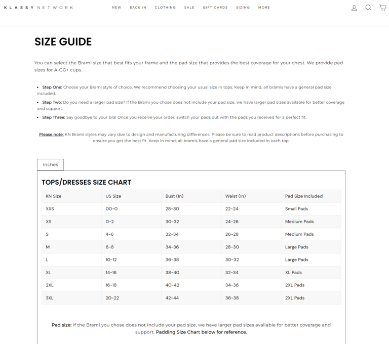 how can size guides help with returns