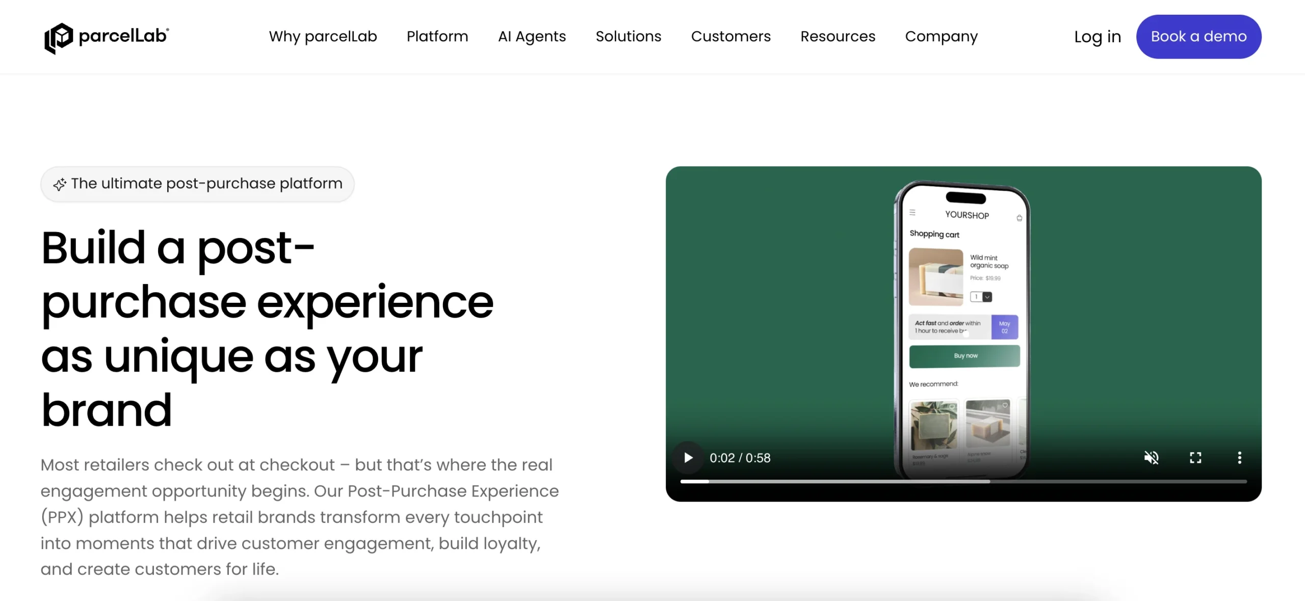 parcelLab homepage