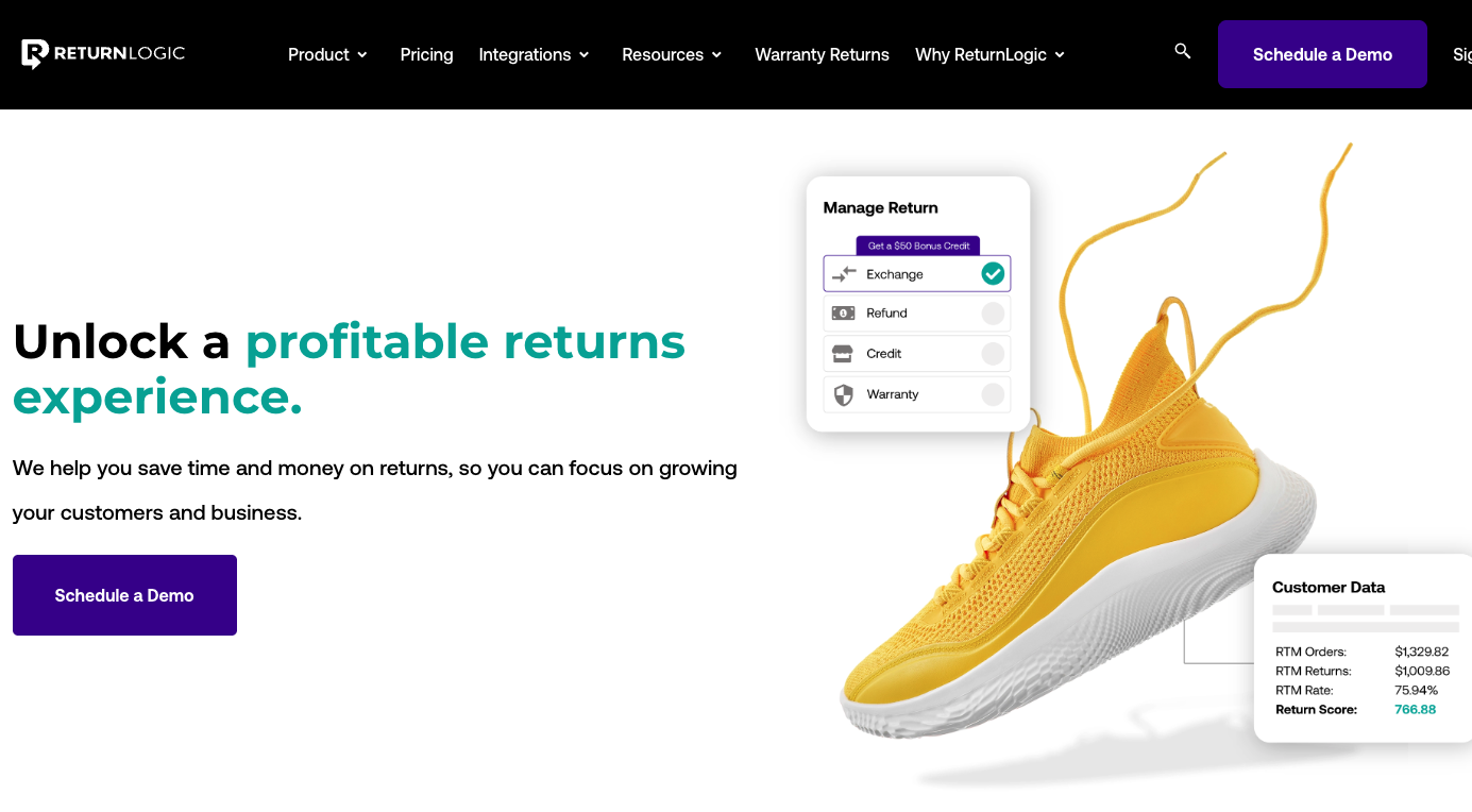 ReturnLogic homepage