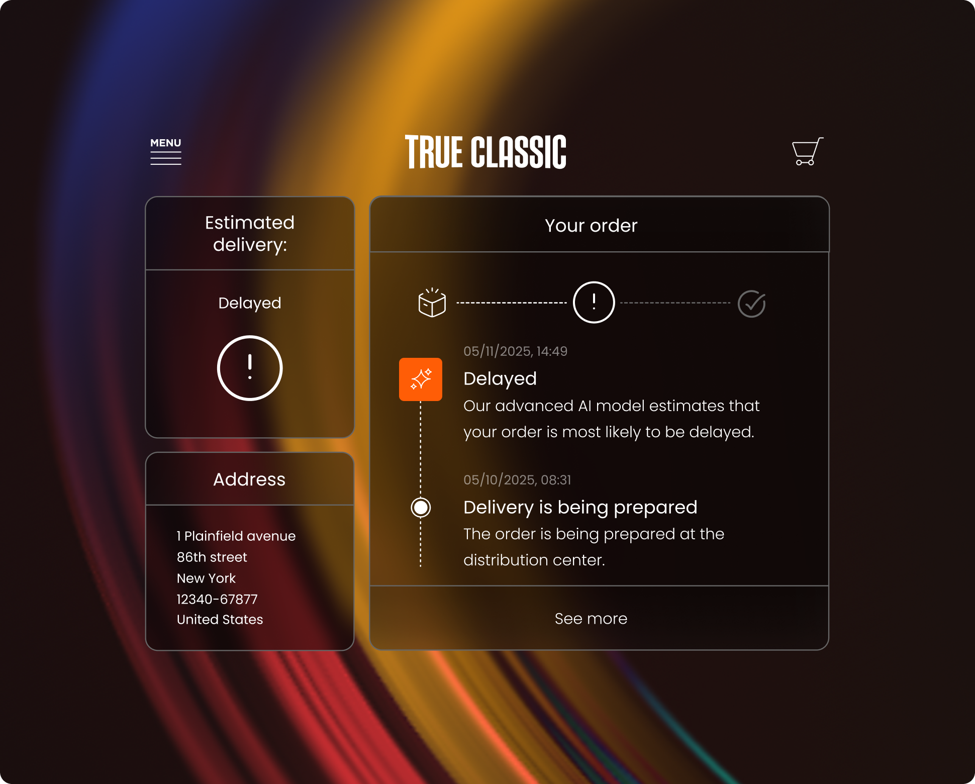 ai-powered order tracking page