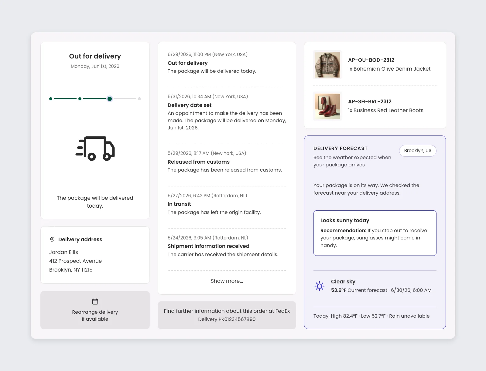 Embed app content on the Order Status Page cover