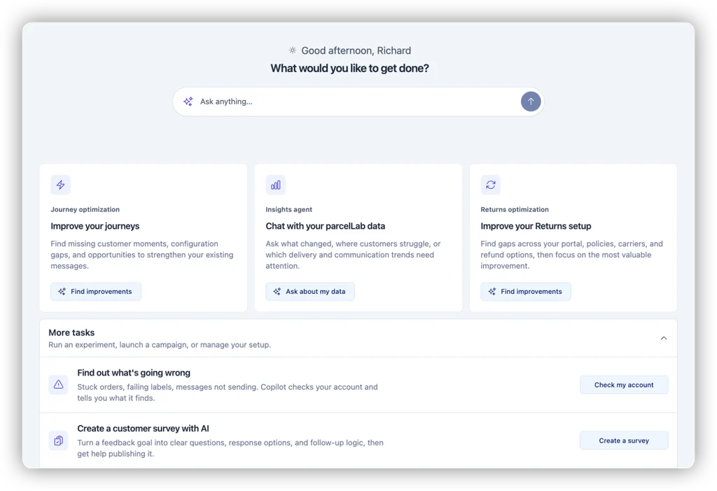 How parcelLab and WISMOlabs compare and how to choose the right platform - parcelLab interface